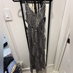 Black and White Polka Dot Maxi Dress